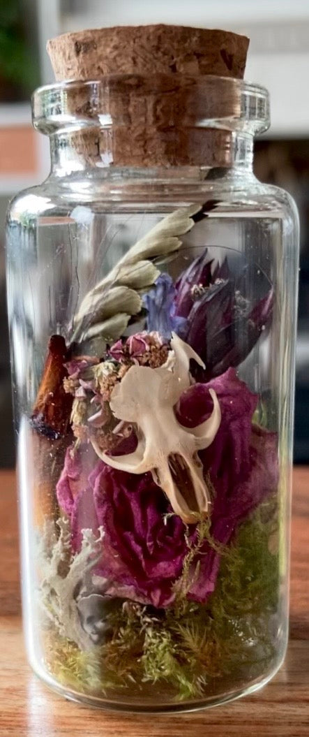 Floral skull jars - pink rose