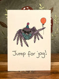 “Jump for joy” greetings card