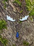 “Blue Lotus” bone necklace