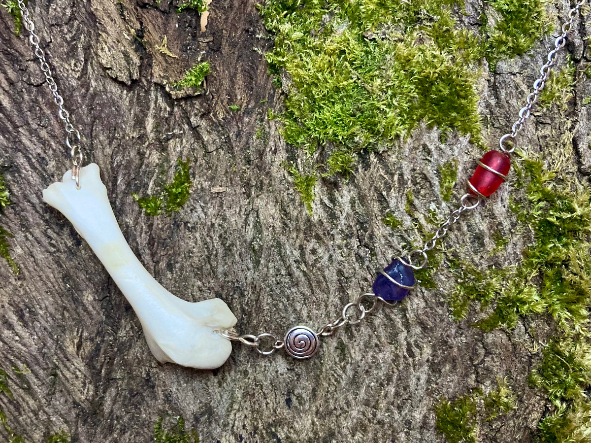 “Offset” bone necklace