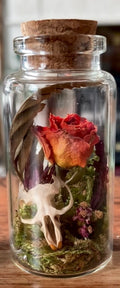 Floral skull jars - orange rose