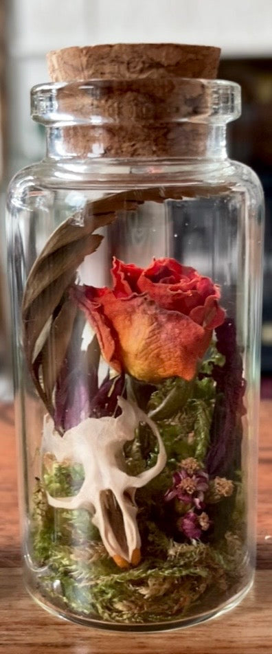 Floral skull jars - orange rose