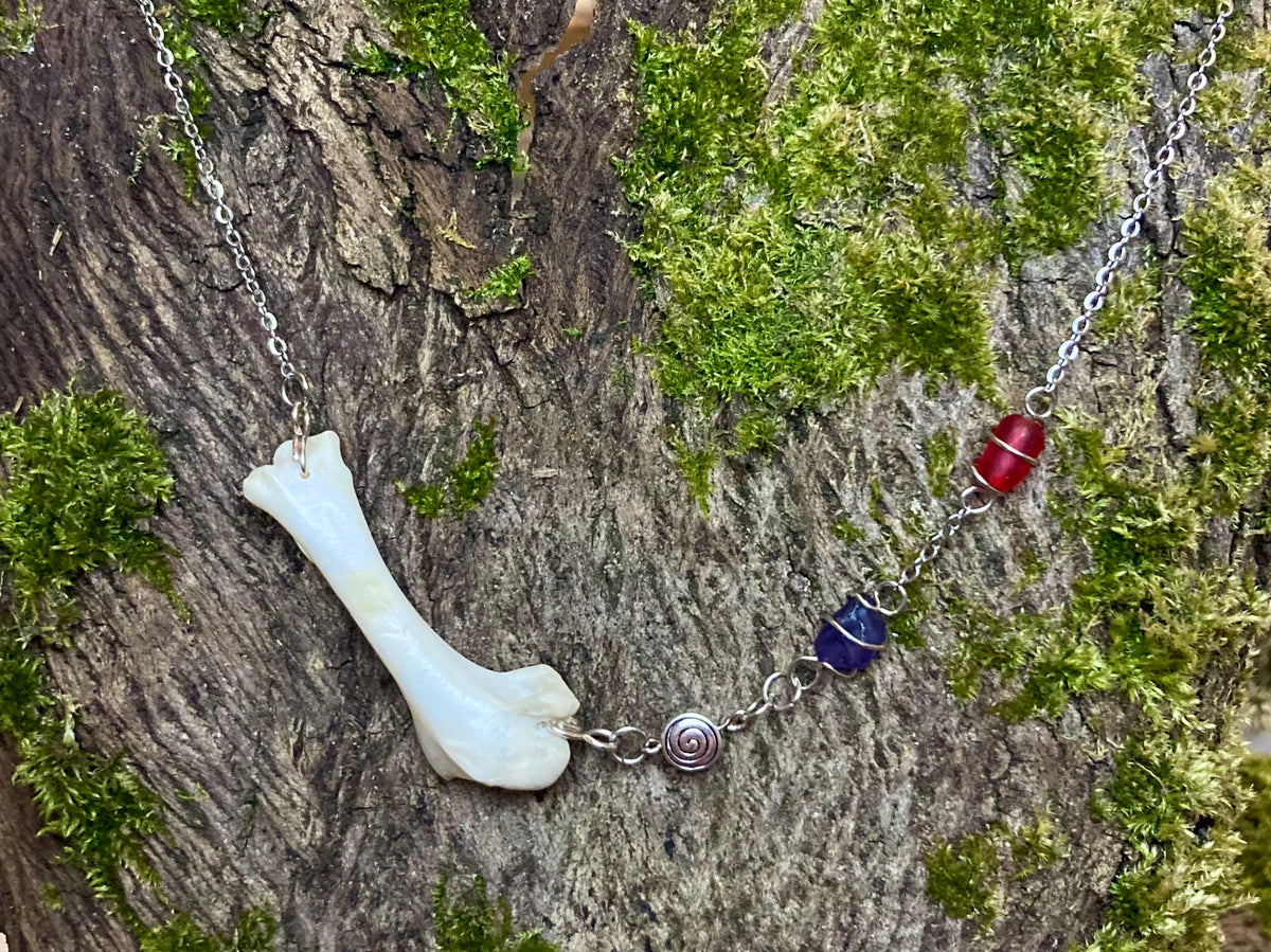 “Offset” bone necklace