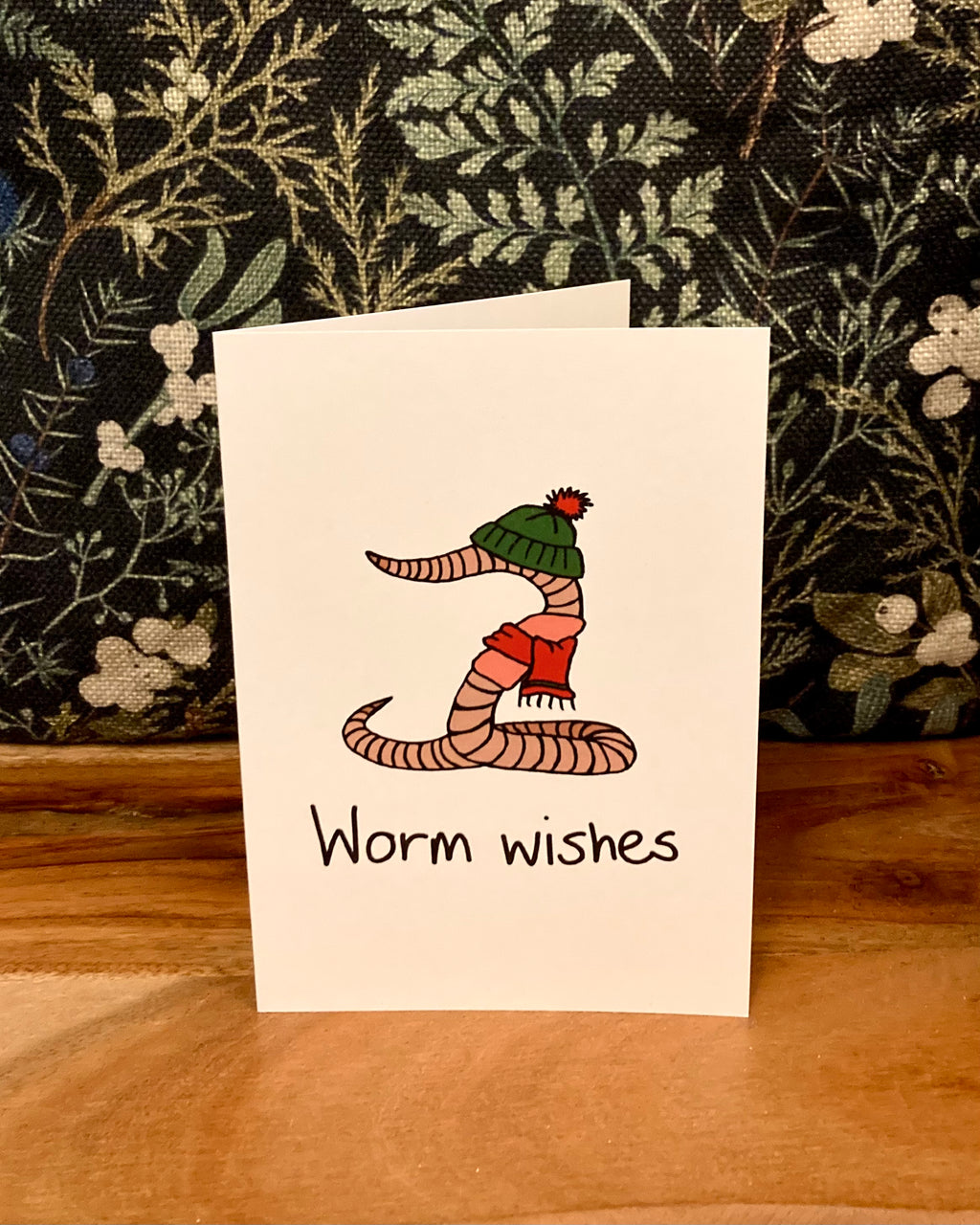 “Worm wishes” greetings card
