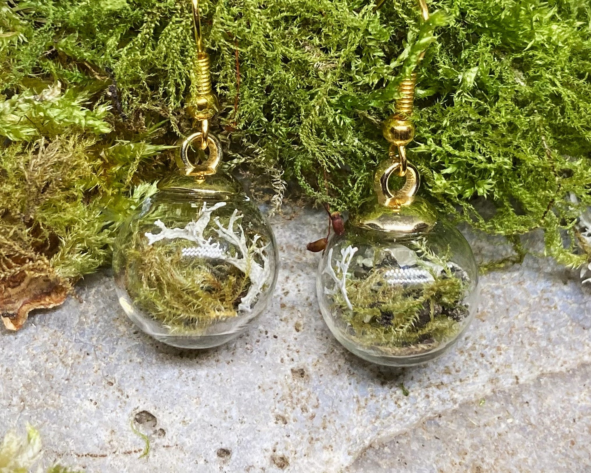 'Moss ball' earrings - gold