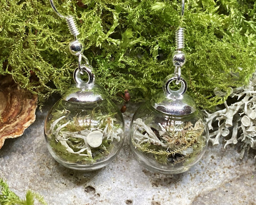'Moss ball' earrings - silver