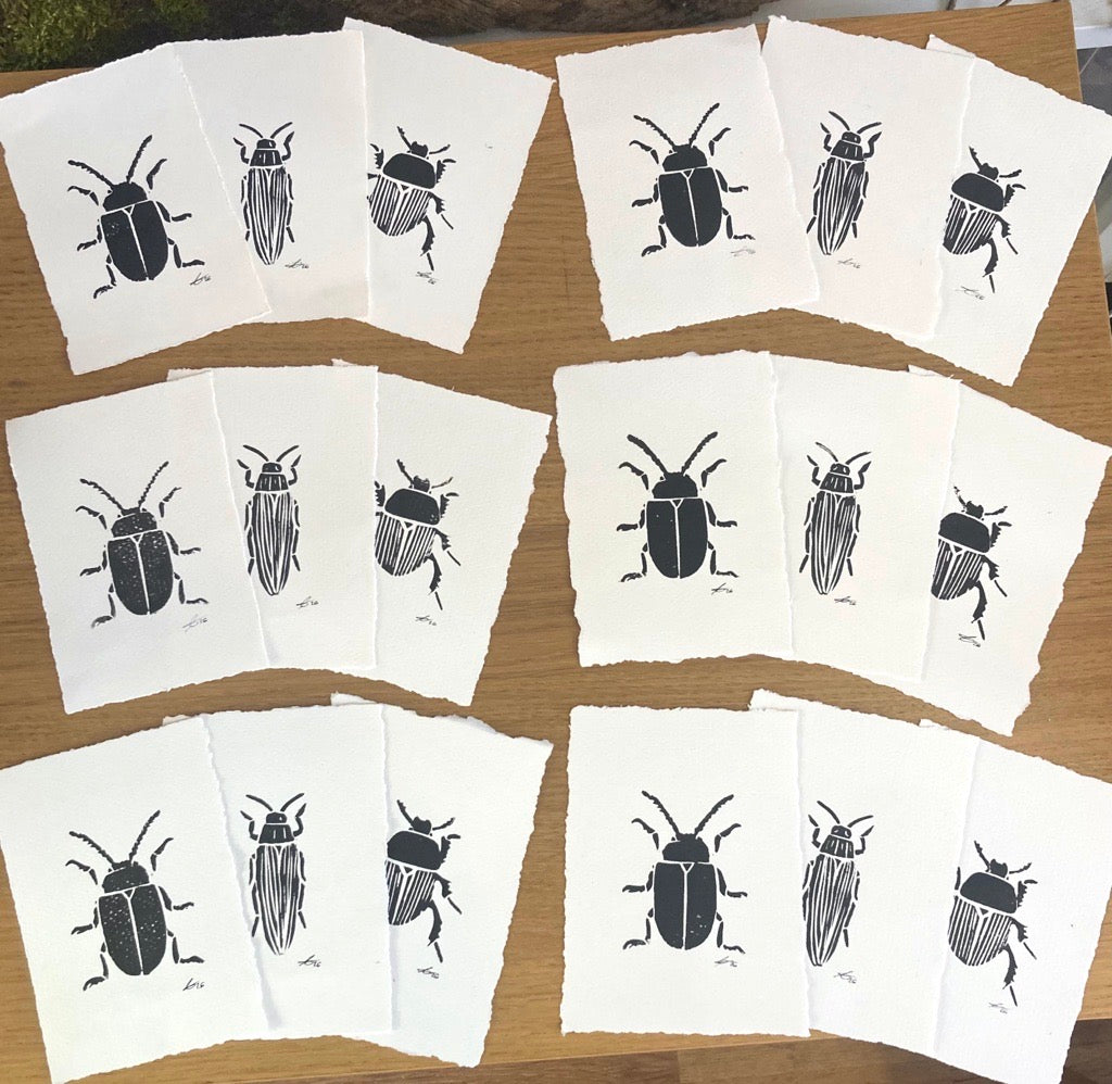 Meadow Dwellers - limited edition linocut print
