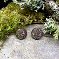 Moth tile earrings - burgundy