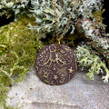 Moth tile necklace - burgundy
