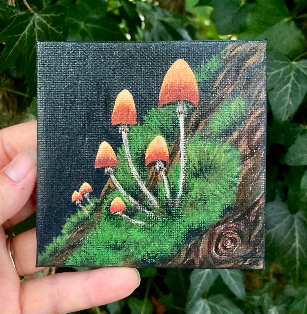 'Mushroom and Moss' - acrylic painting