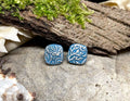 Octopus tile earrings - capri blue
